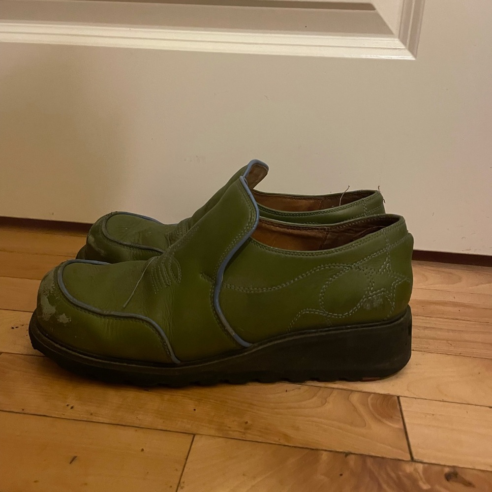 Green John Fluevog creepers